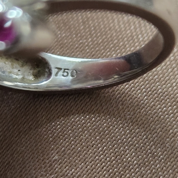 18k White Gold Pink Tourmaline Diamond Ring - Picture 13 of 16